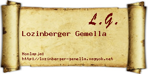 Lozinberger Gemella névjegykártya